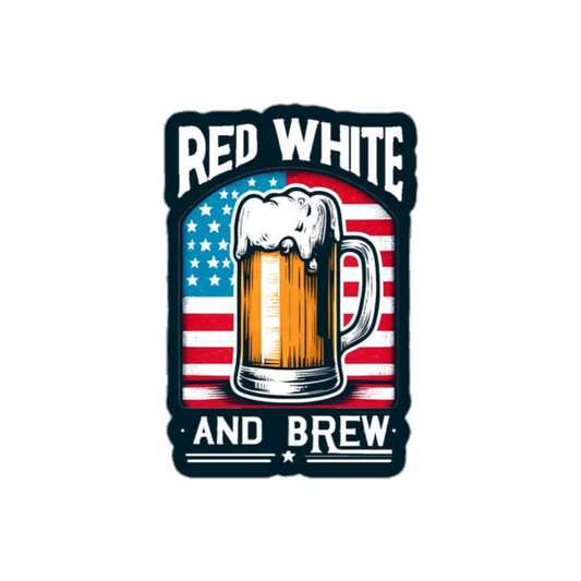 Red, White, and Brew Bubble-free sticker