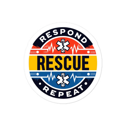 Respond, Rescue, Repeat Bubble-free sticker